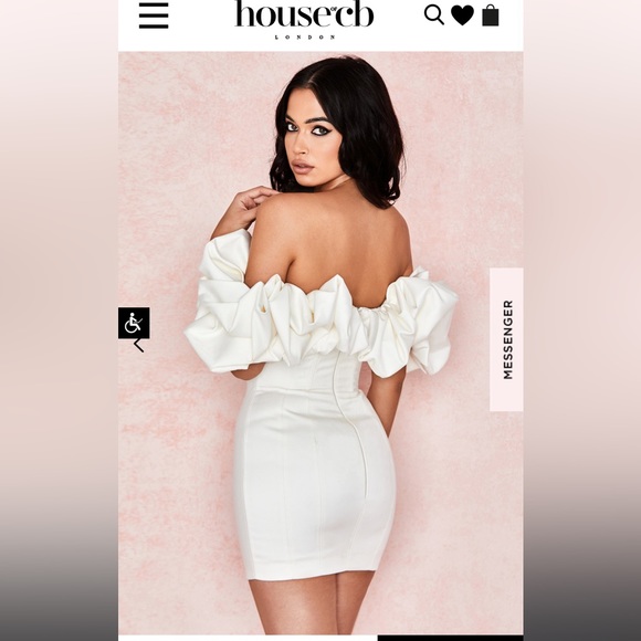 “SELENA” House of CB dress 
IVORY SATIN RUFFLE STRAPLESS DRESS - Picture 2 of 4